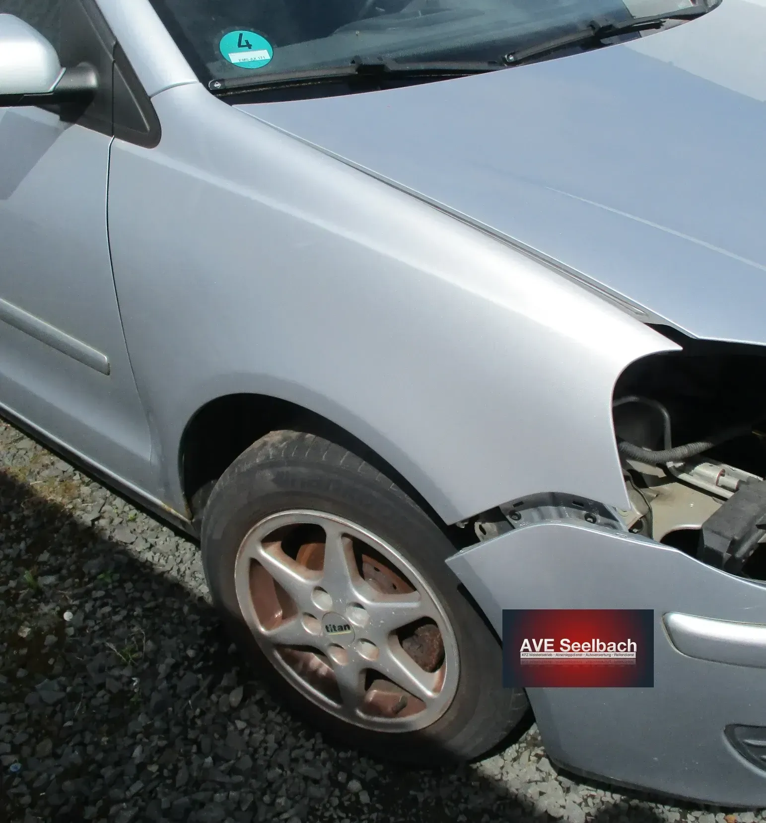 VW Polo 9N3 Kotflügel vorne rechts Bj 2008 LA7W Reflexsilber - Bild 1